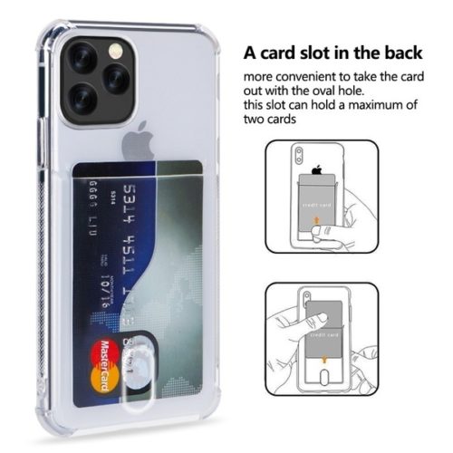 Soft TPU Clear Case With Card Slot - For iPhone 11 Pro Max