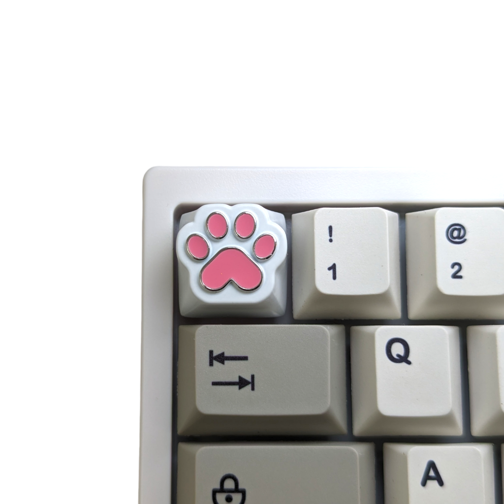 Pink Paws Metal Keycap