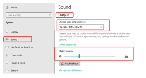 Test the speaker of EMEET M2