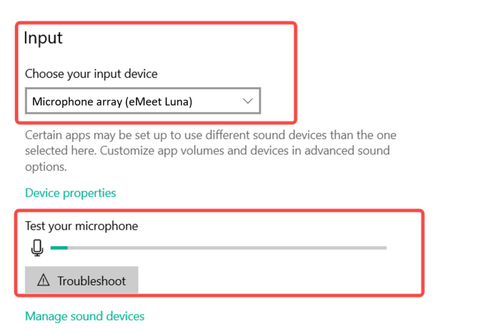 Test the microphone of EMEET Luna