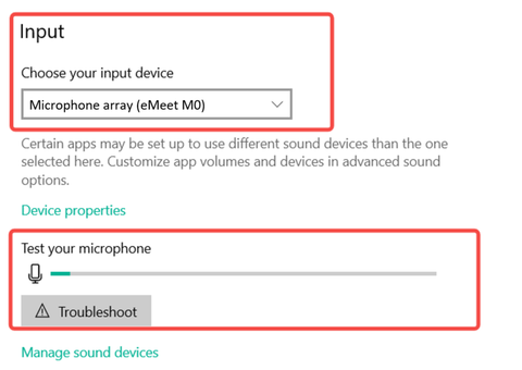 Test the microphone of EMEET M0