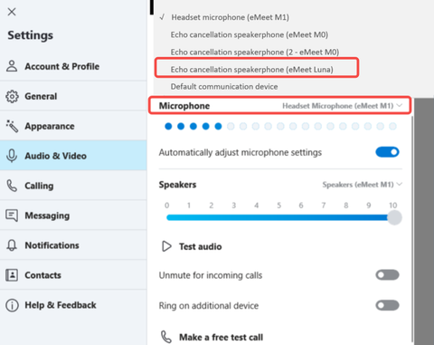 Select the "Audio & Video" option