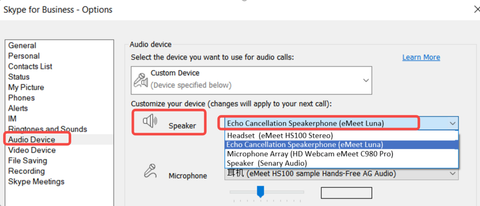 set the microphone and speaker