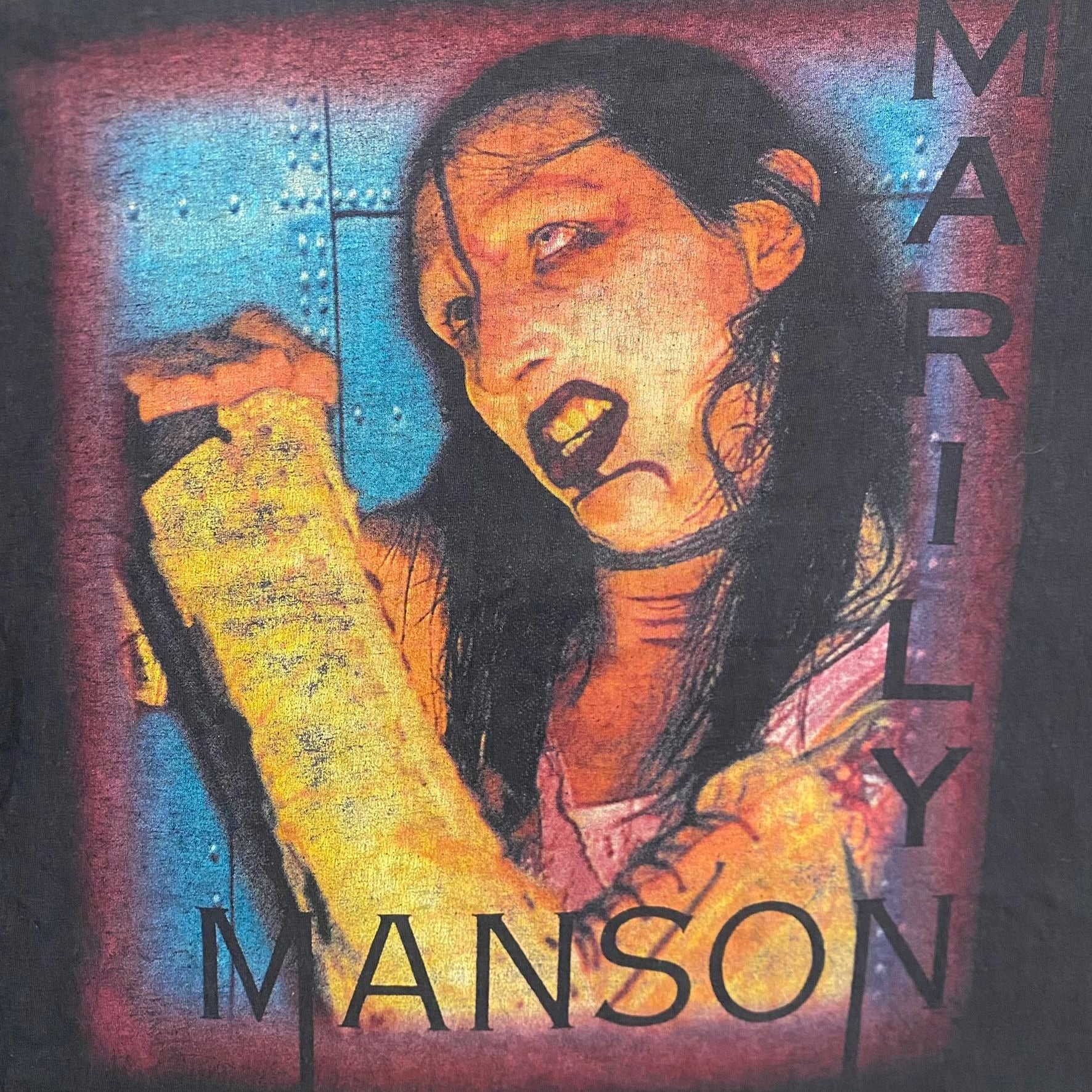 Vintage 90s Marilyn Manson Sun Faded Goth Metal Band Tee