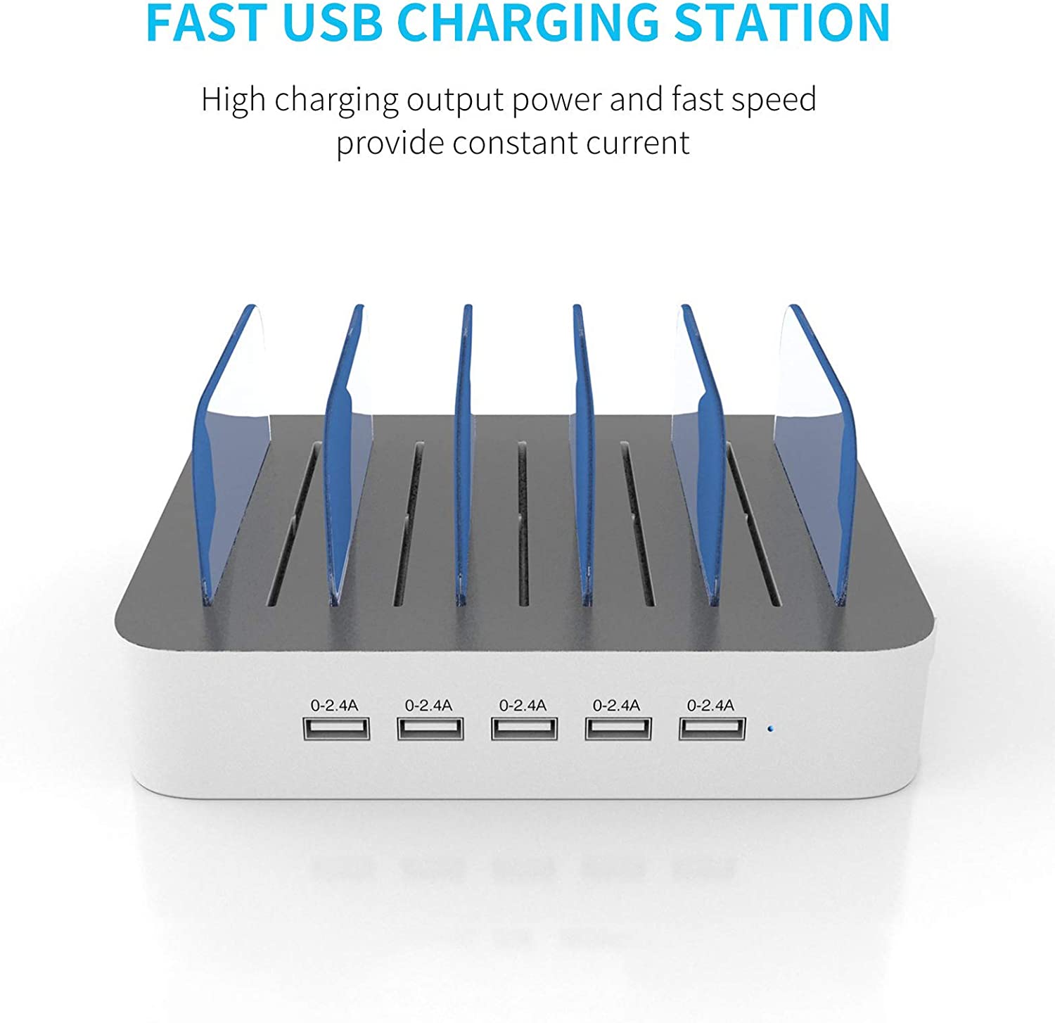 Multi Device Charging Station  USB Charging Dock with Switch Cell Phone