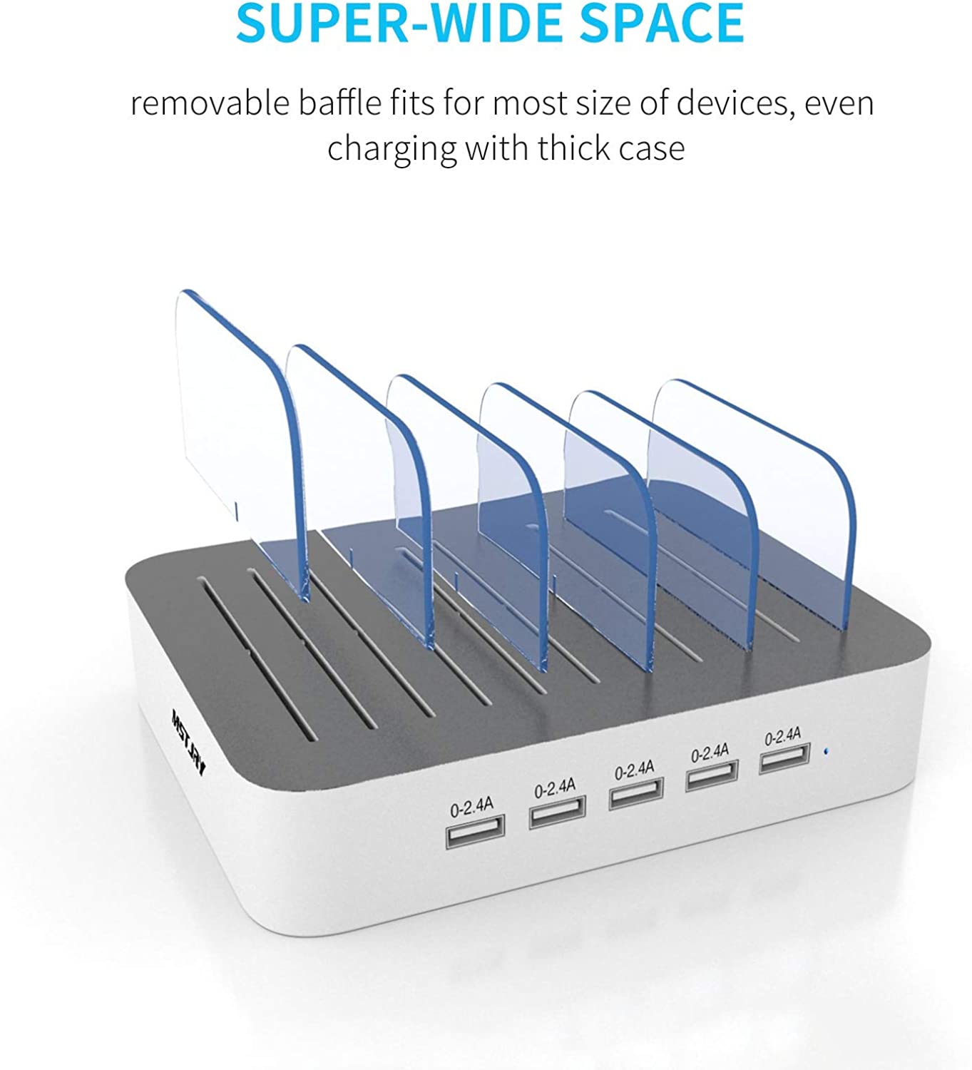 Multi Device Charging Station  USB Charging Dock with Switch Cell Phone