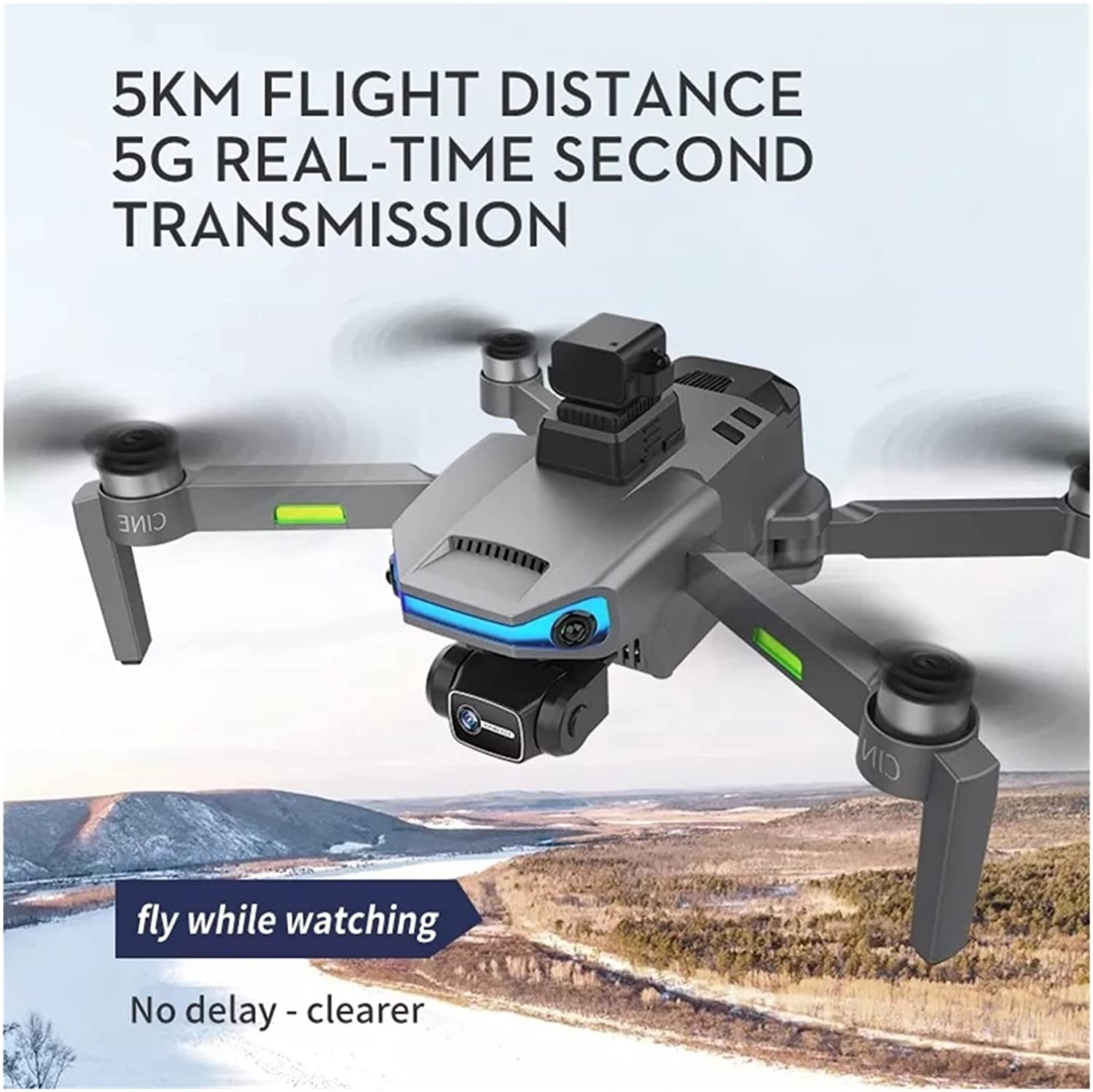 Drone Professional 8K Dual Camera 3Axis EIS Gimbal 5G WiFi FPV Folding