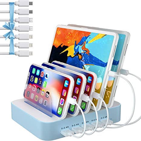 Multi Device Charging Station  USB Charging Dock with Switch Cell Phone