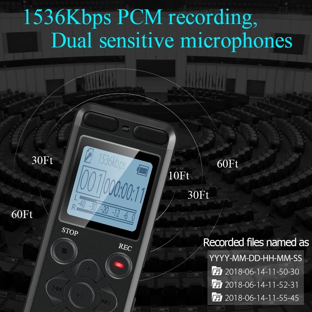 Voice Activated Recorder for Lectures Meetings - aiworth 1160