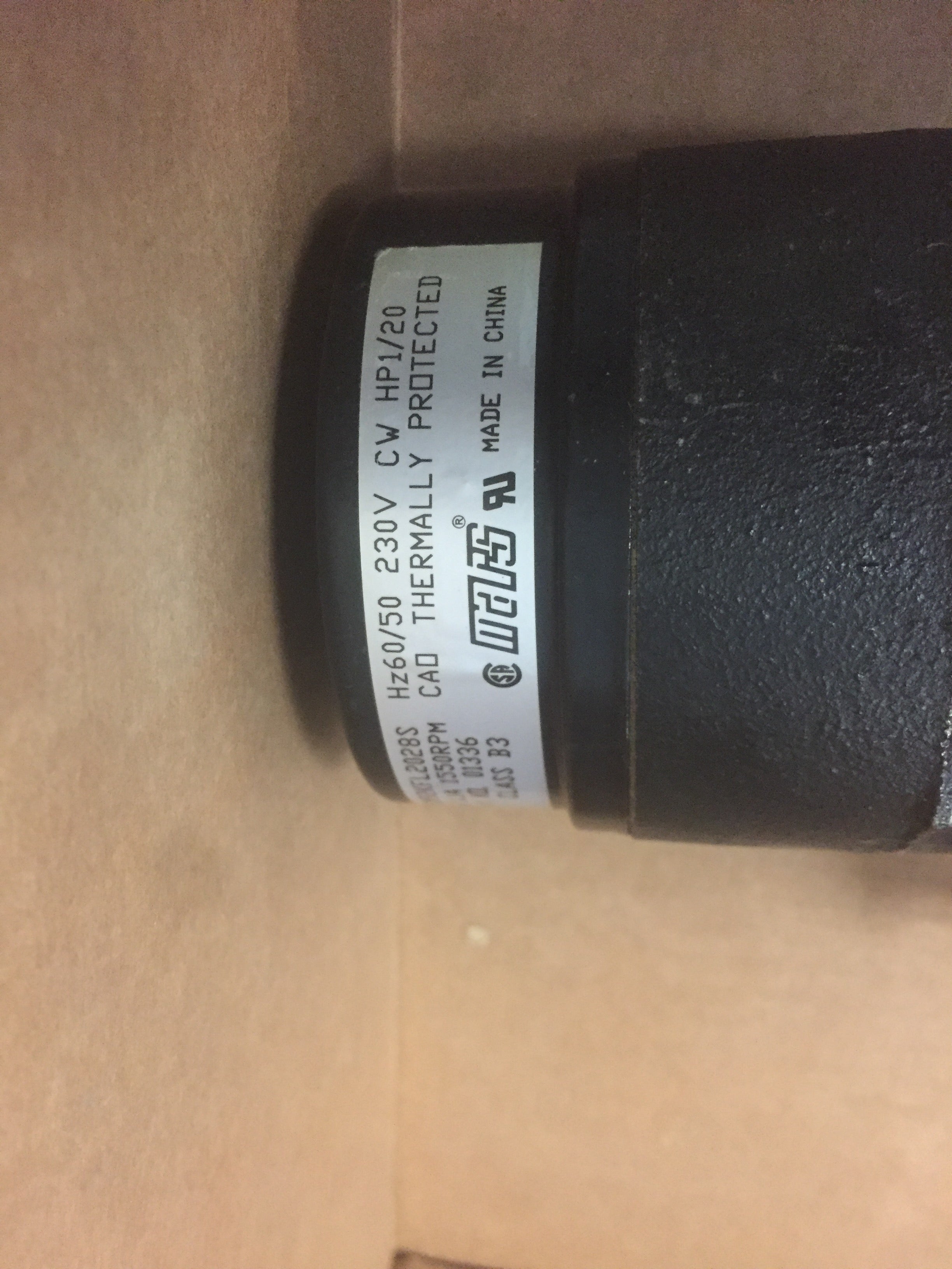 1/20 HP REFRIGERATION FAN MOTOR 230/50-60/1 RPM 1550