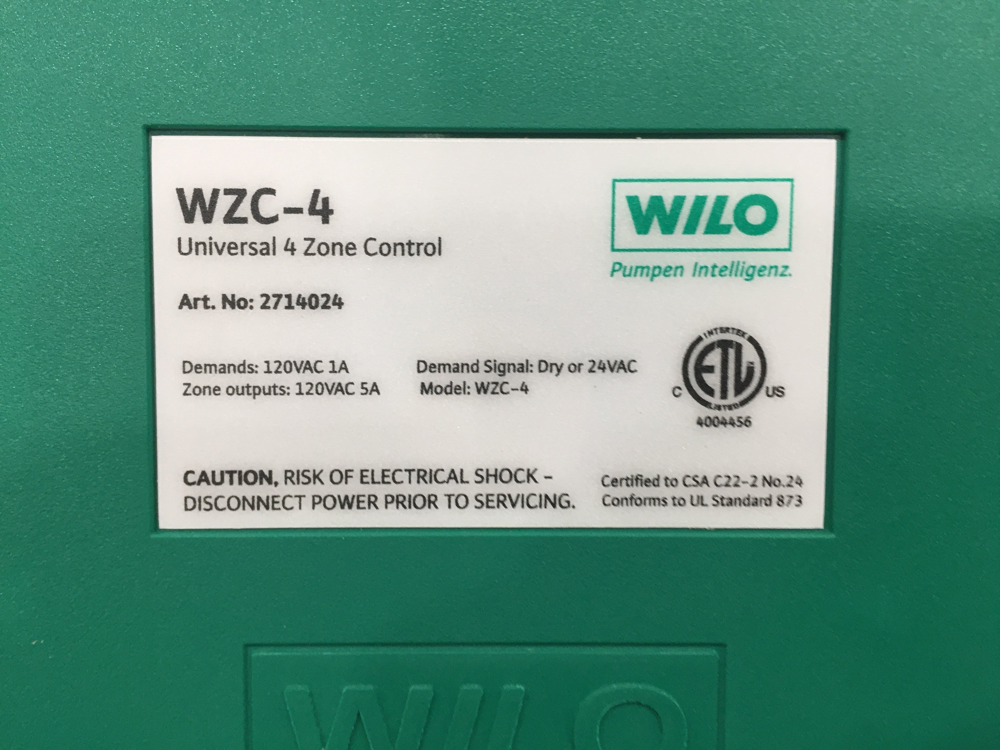 WCZ UNIVERSAL 4 ZONE CONTROL RELAY; 120VAC, 2400 WATTS