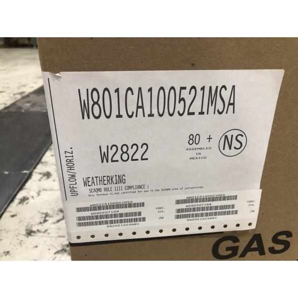 100,000 BTU SINGLE-STAGE UPFLOW/HORIZONTAL PSC VARIABLE SPEED GAS FURNACE 80% AFUE 115/60/1 CFM: 2071