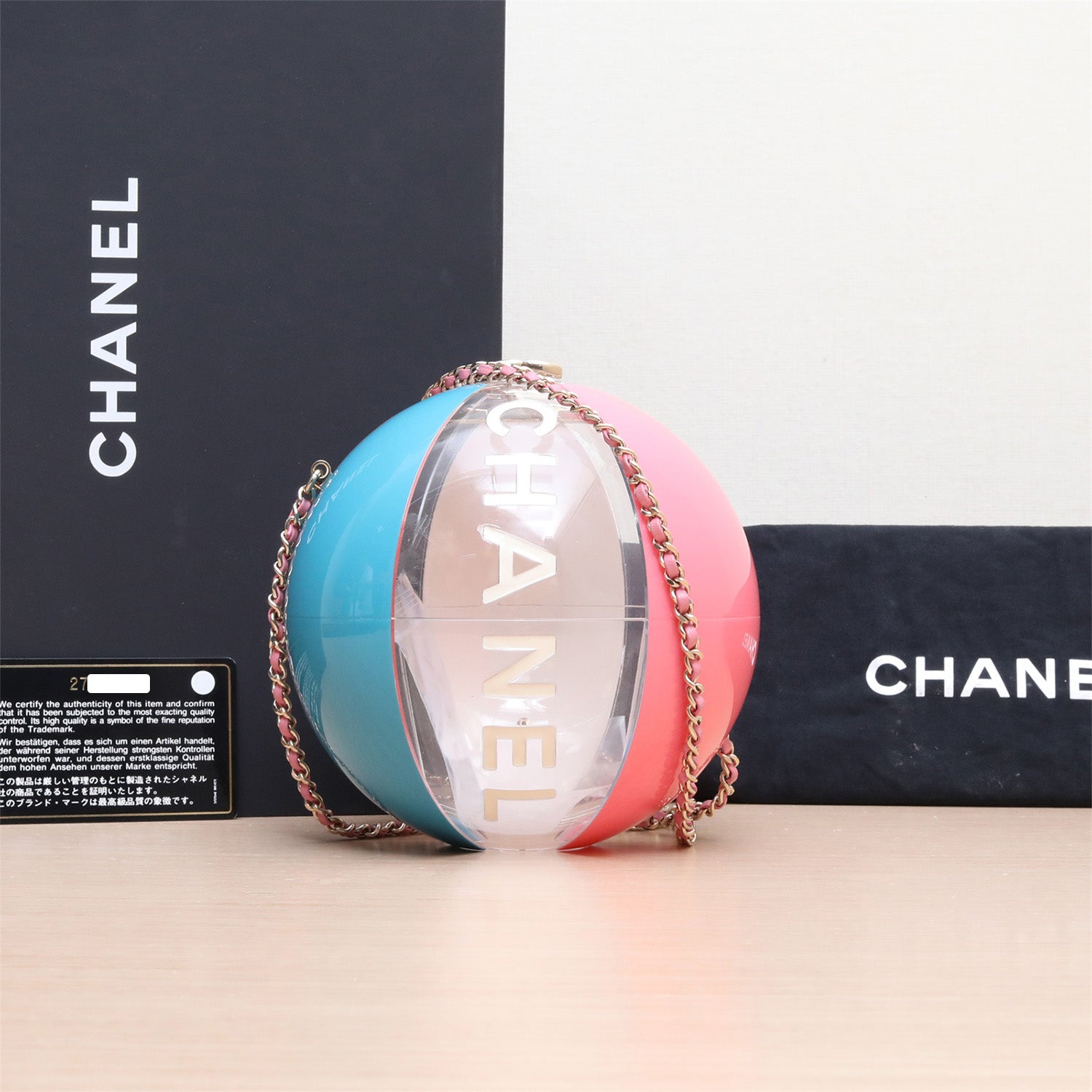 Chanel 2019 Coco Beach Ball Miniaudiere In Pink Blue White