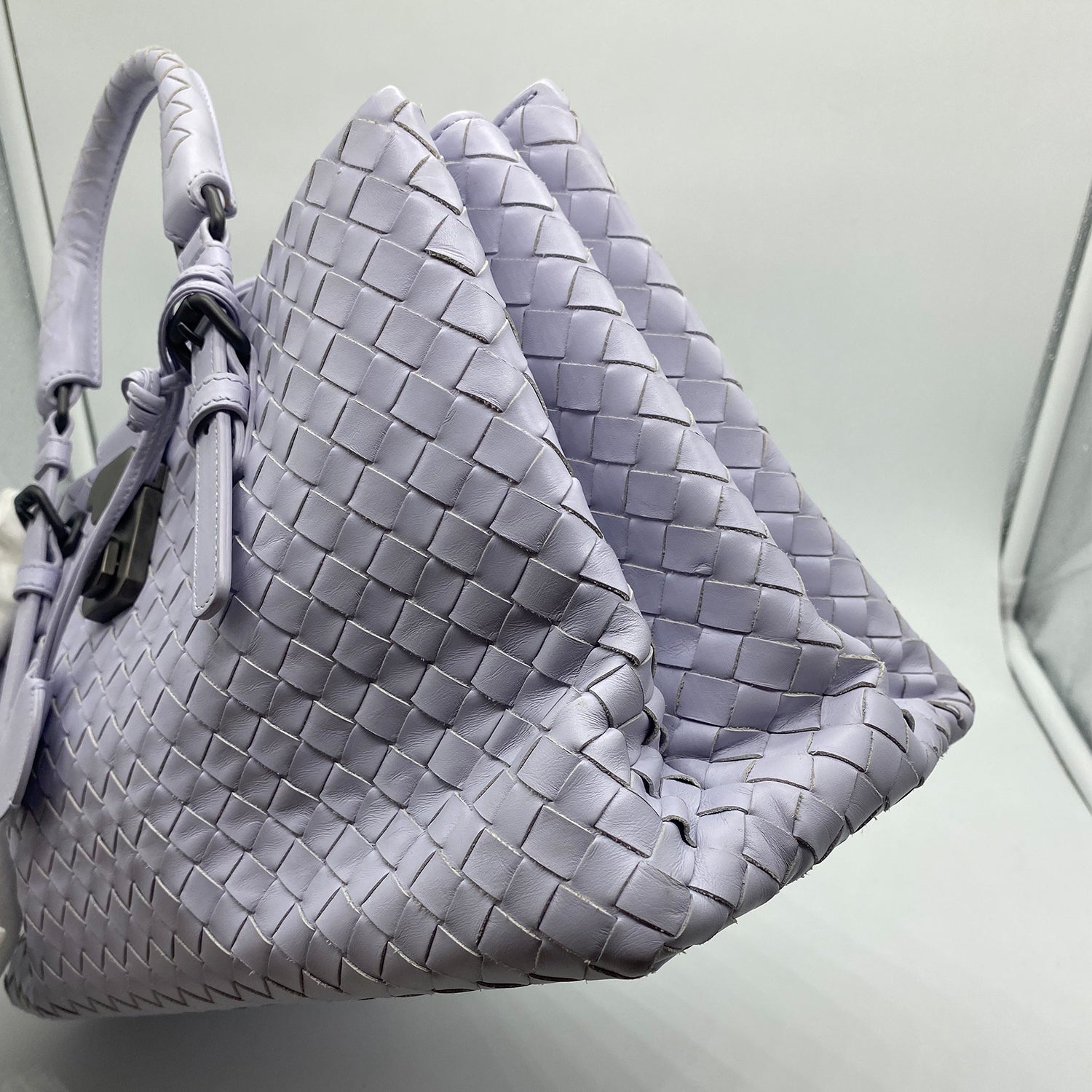 Bottega Veneta Purple Intrecciato Leather Roma Tote