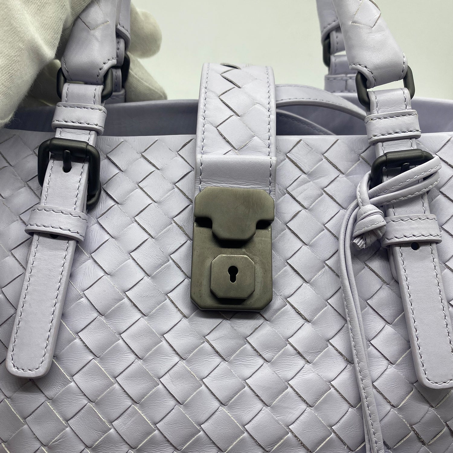 Bottega Veneta Purple Intrecciato Leather Roma Tote