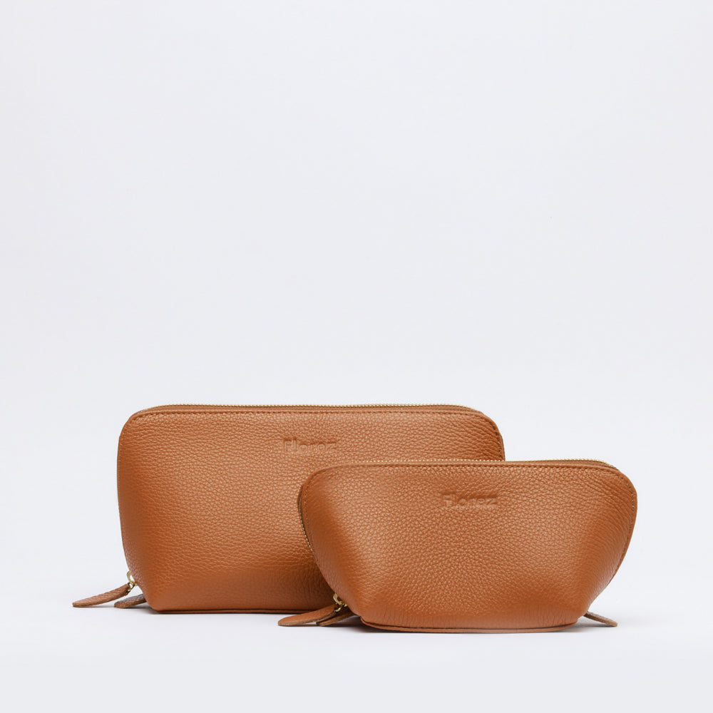 Leather Pouch Set Caramel