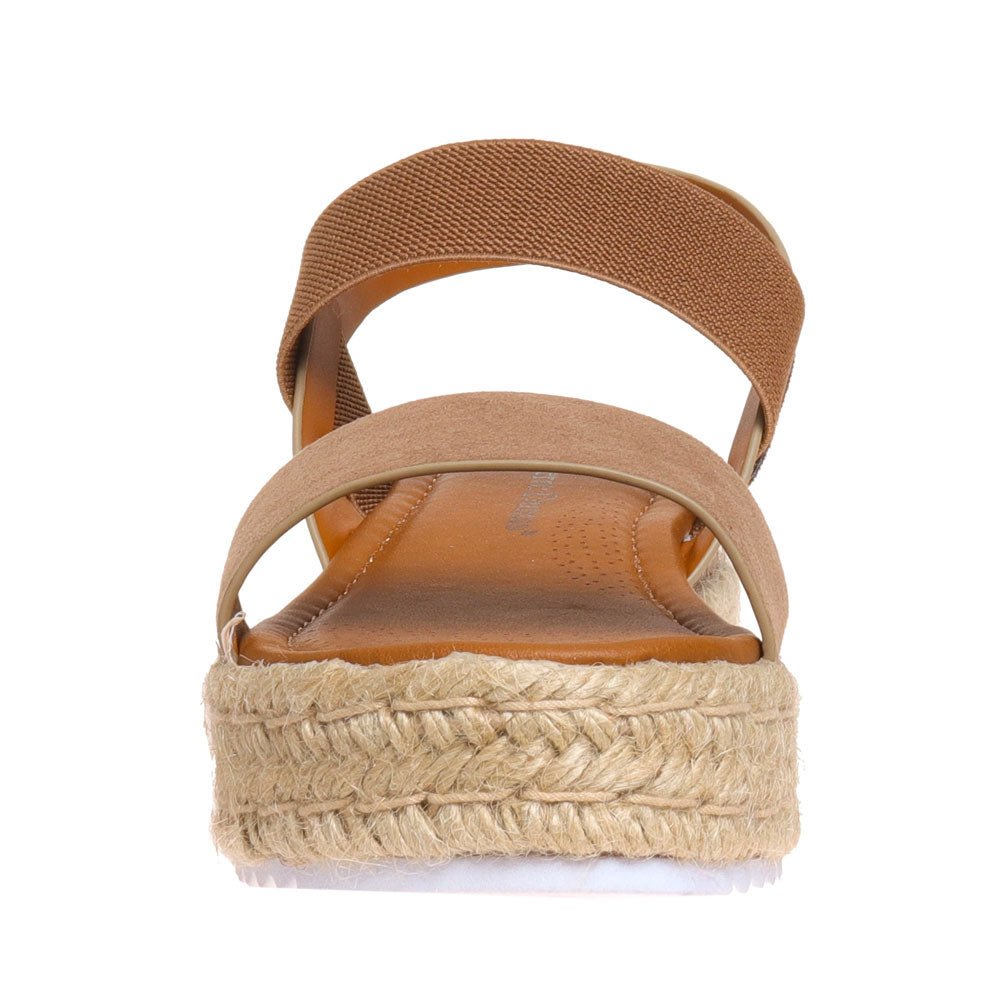 Suede Strap Wedge Sandal- Taupe