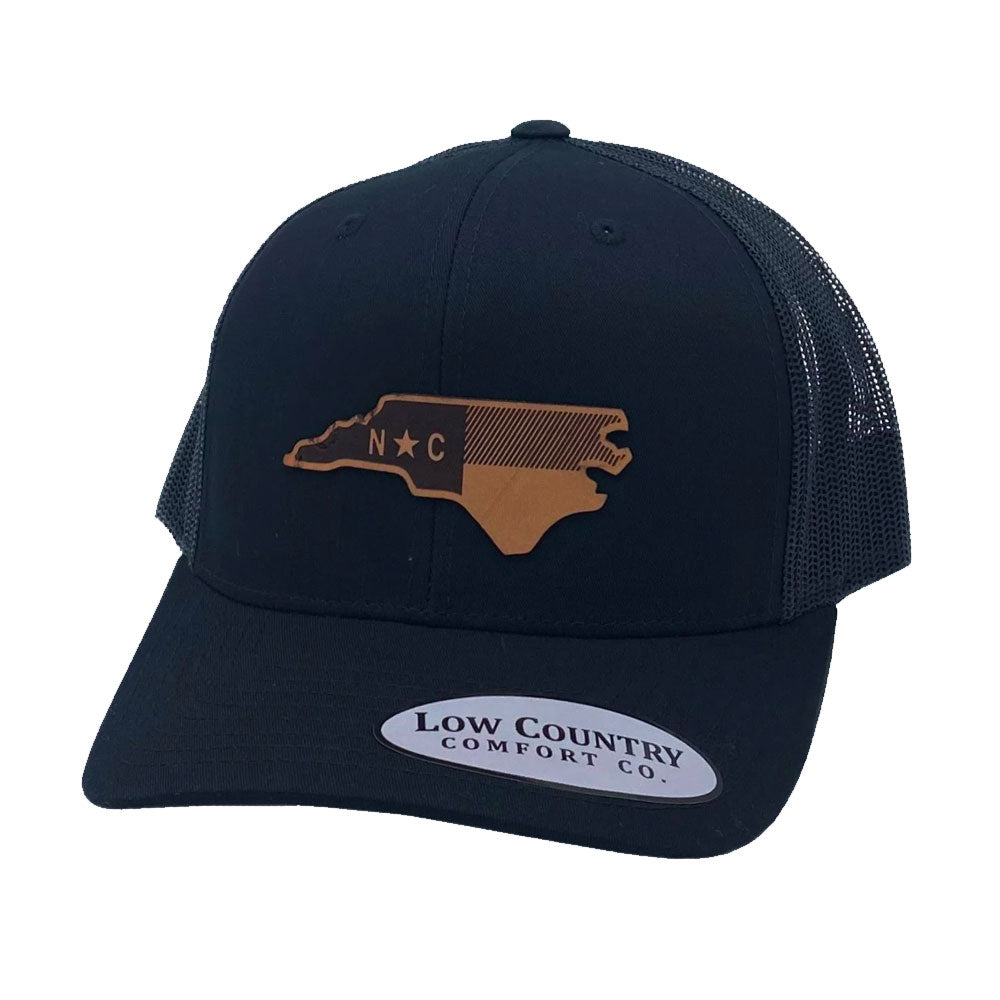 North Carolina Flag Leather Patch Hat