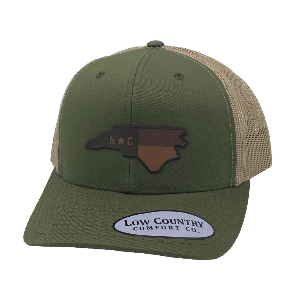 North Carolina Flag Leather Patch Hat