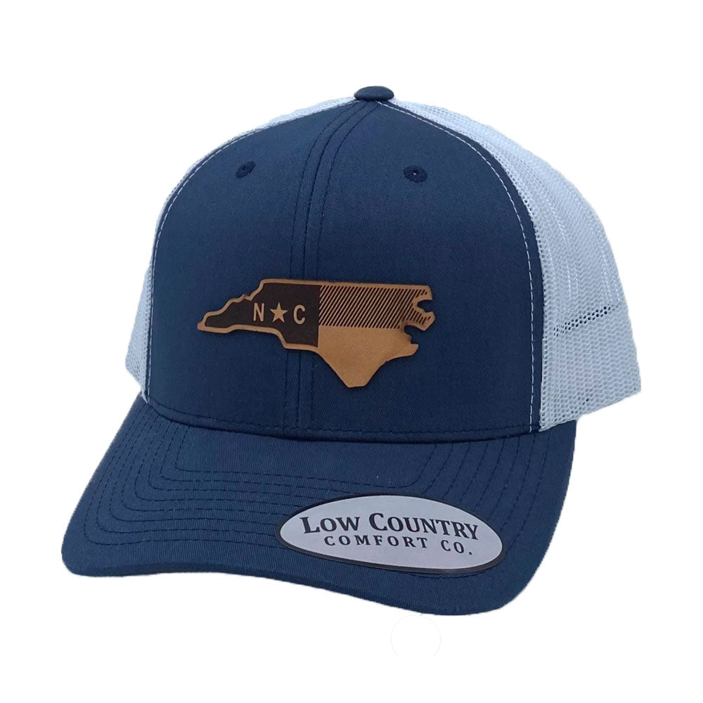 North Carolina Flag Leather Patch Hat