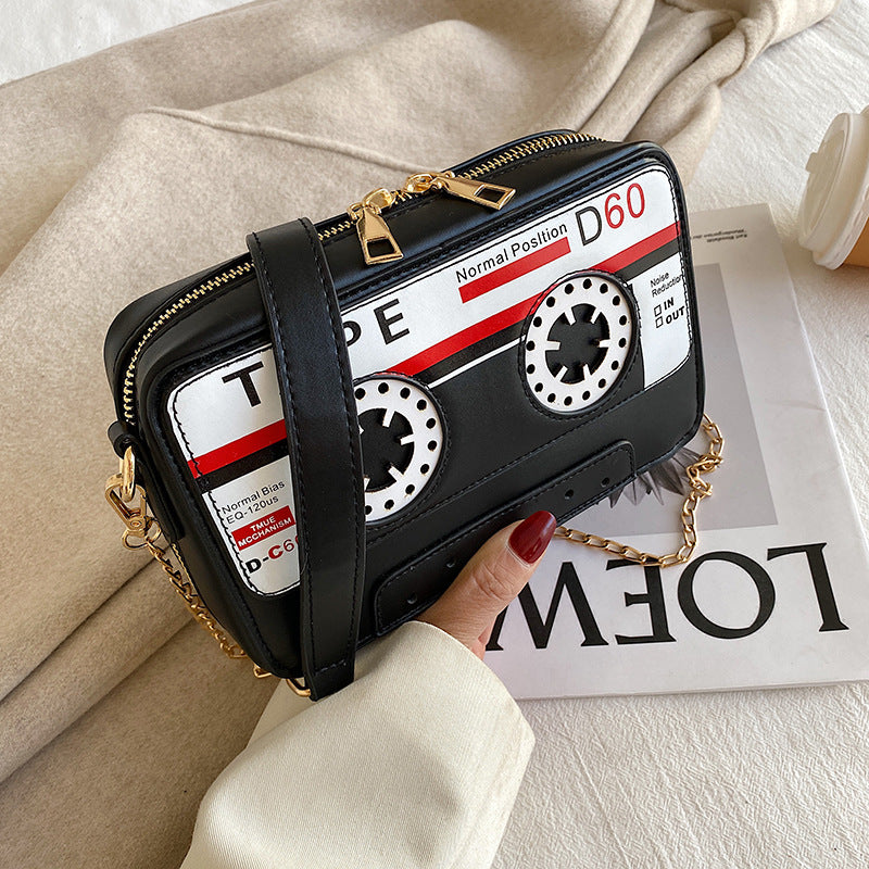 BamBam Women Style Tape Cassette Pu Messenger Bag - BamBam