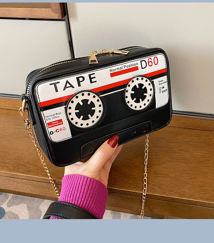 BamBam Women Style Tape Cassette Pu Messenger Bag - BamBam