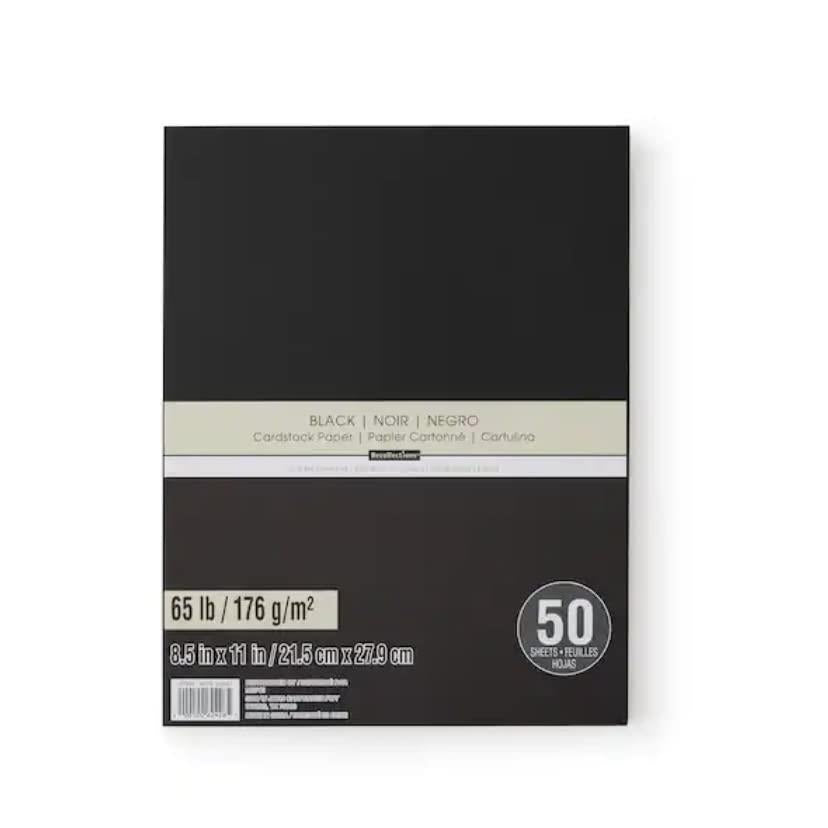 Recollections Cardstock Paper 8.5 x 11-50 Sheets - Black (Value 2-Pack)