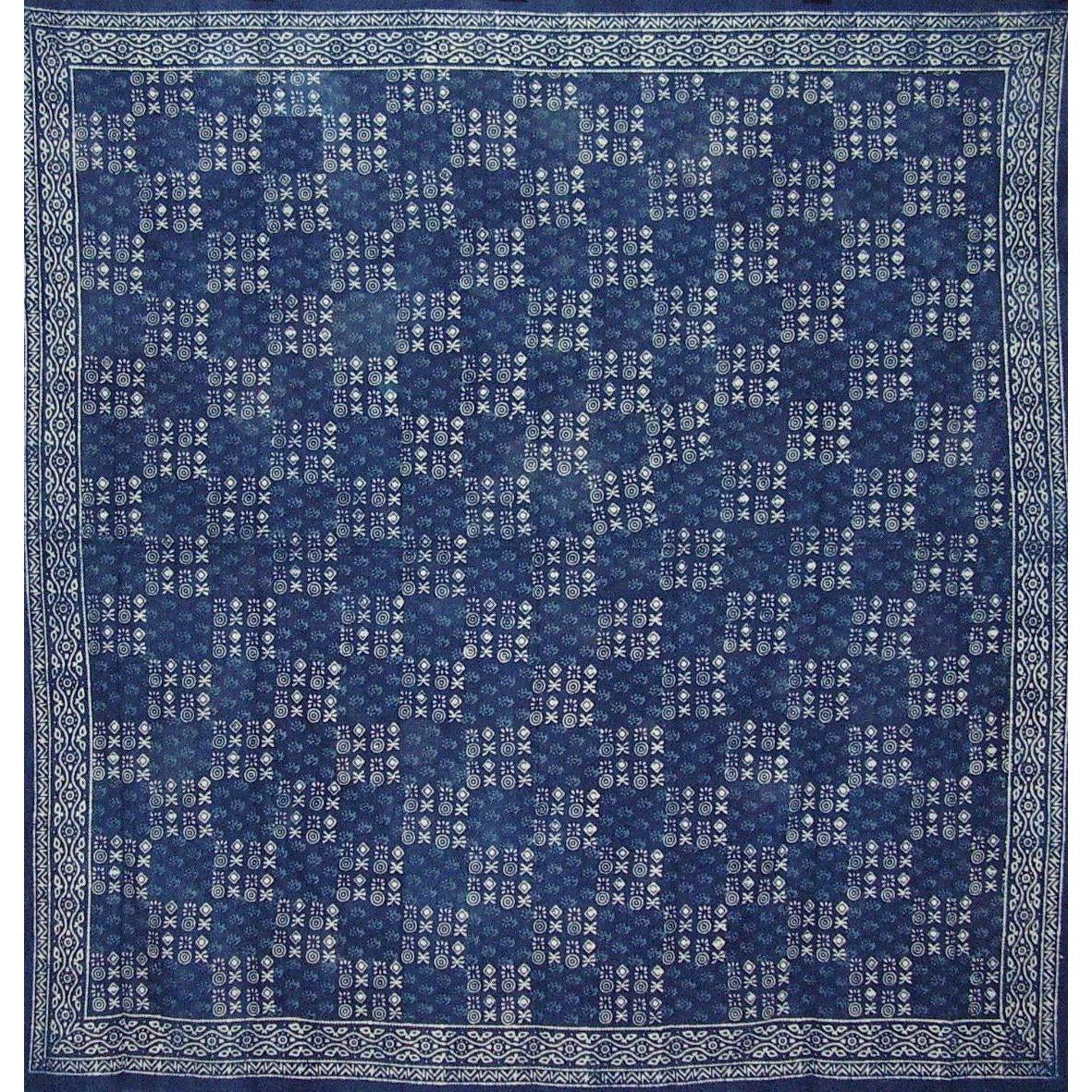 Veggie Dye Block Print Tapestry Cotton Bedspread 110