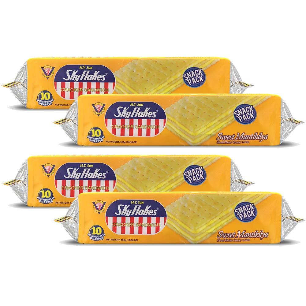 M.Y. San Cracker Sandwich Sweet Mantikilya (Sweet Butter Cream) Flavor, 300g (10.58 oz) 4 Pack