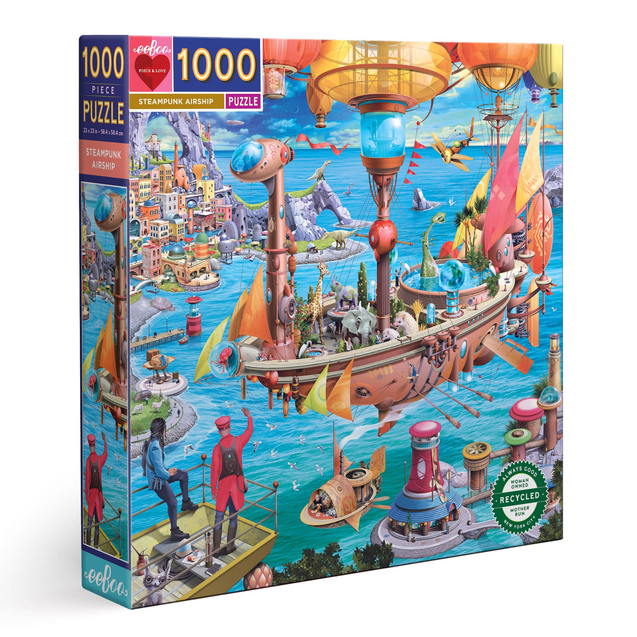 Steampunk Airship 1000 Piece Square Puzzle