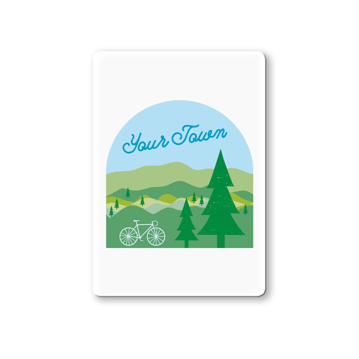 Personalized City Magnet - Bike Ride View