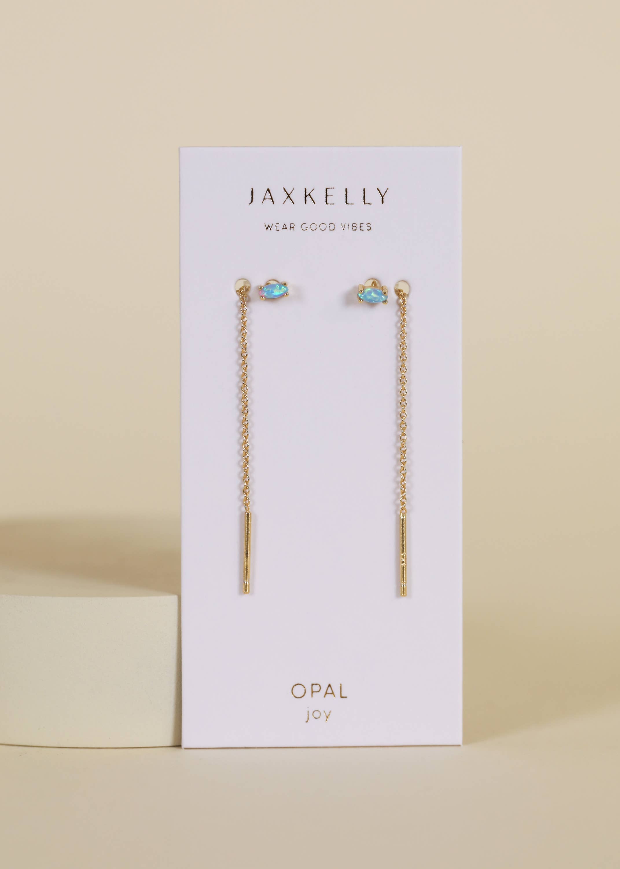 Fire Opal Studded Threader Earrings