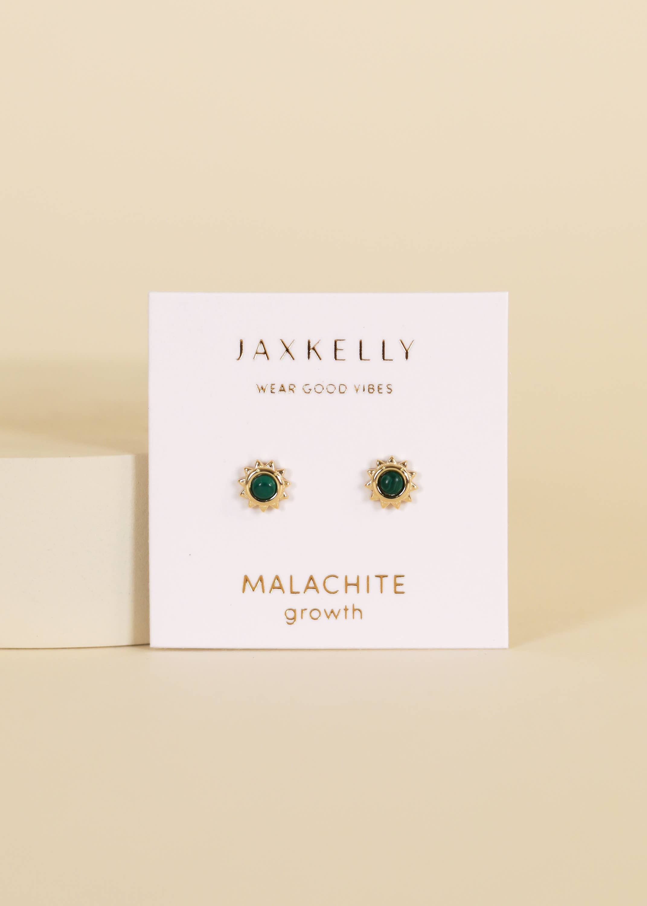 Malachite Sun Stud Earrings