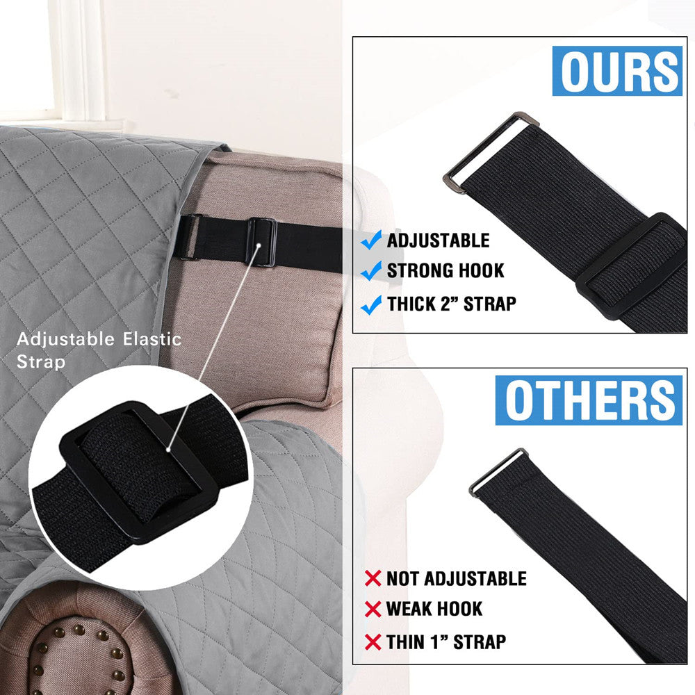 Recliner Sofa Cover Reversible Quilted 2 Seaters Water Resistant ...