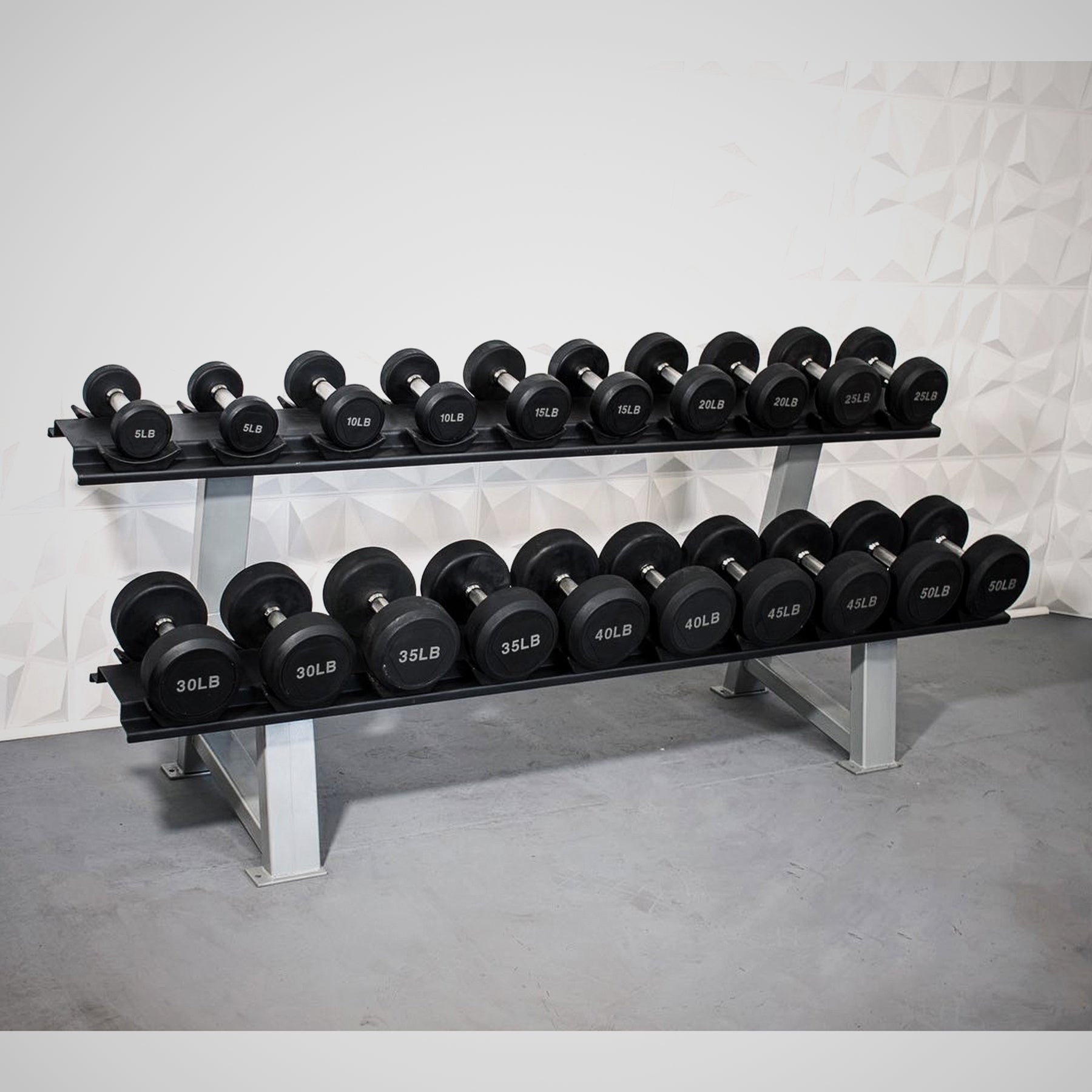 Pro Rubber Dumbbell Set  5 to 50
