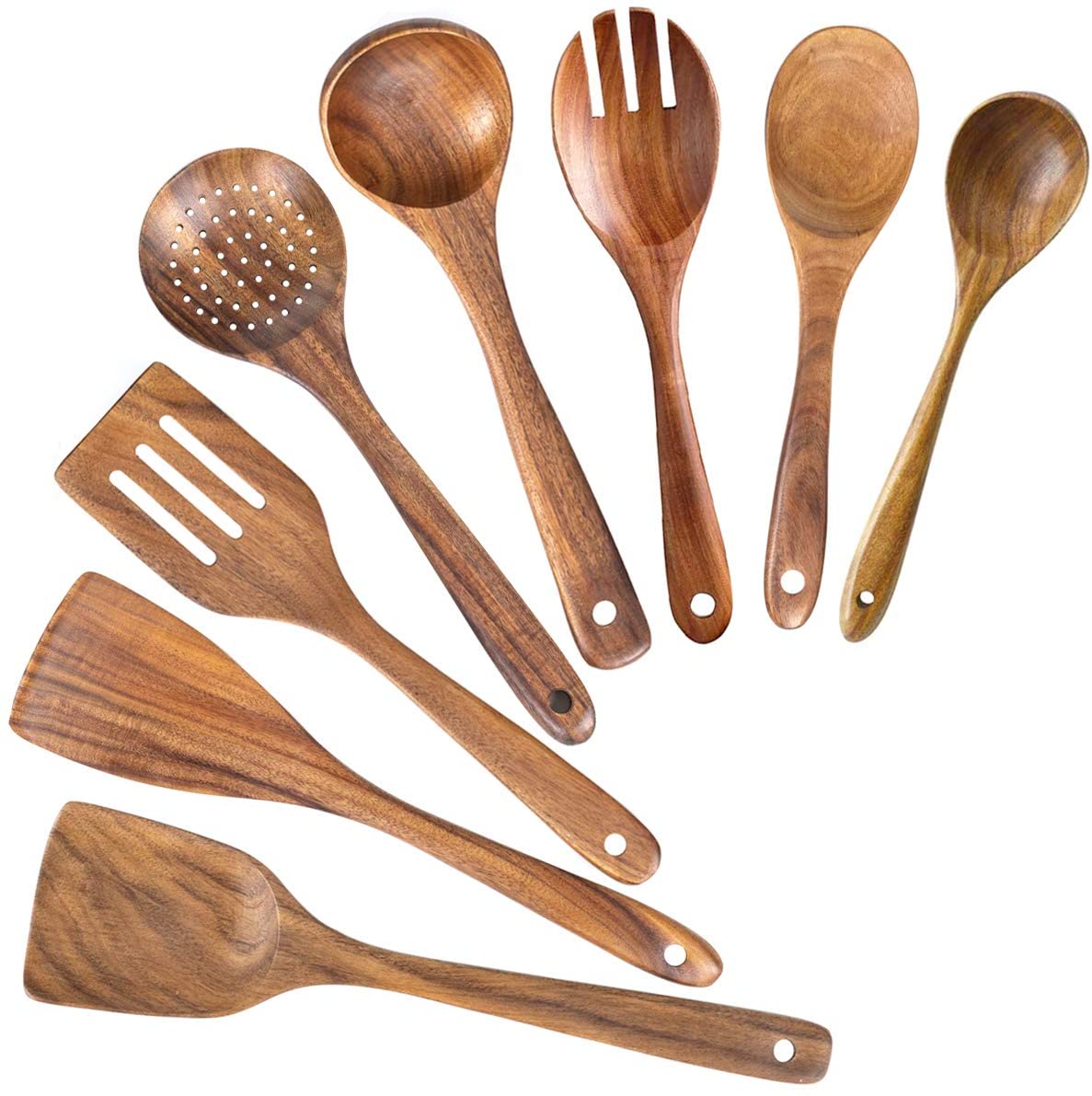 Wooden Spoons for Cooking Nonstick Kitchen Utensil Set