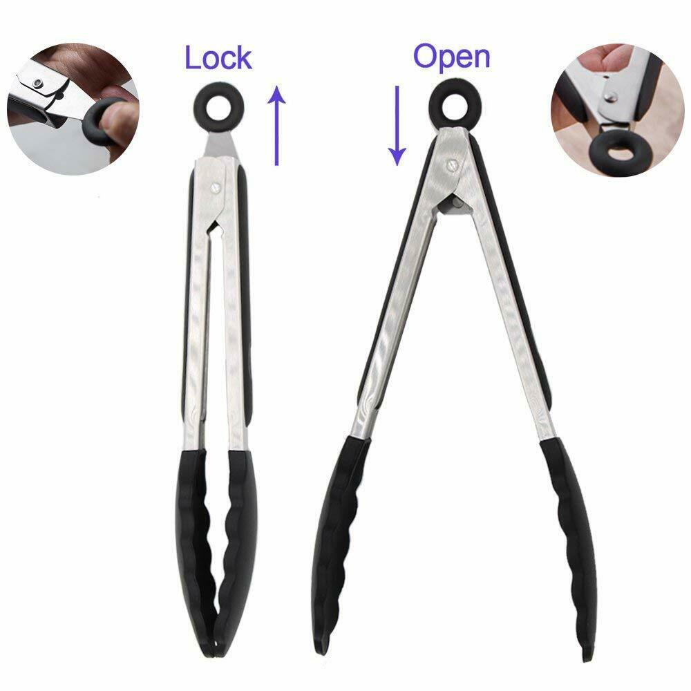 Kitchen Tong with Built-in Stand Food Tongs Set of 2