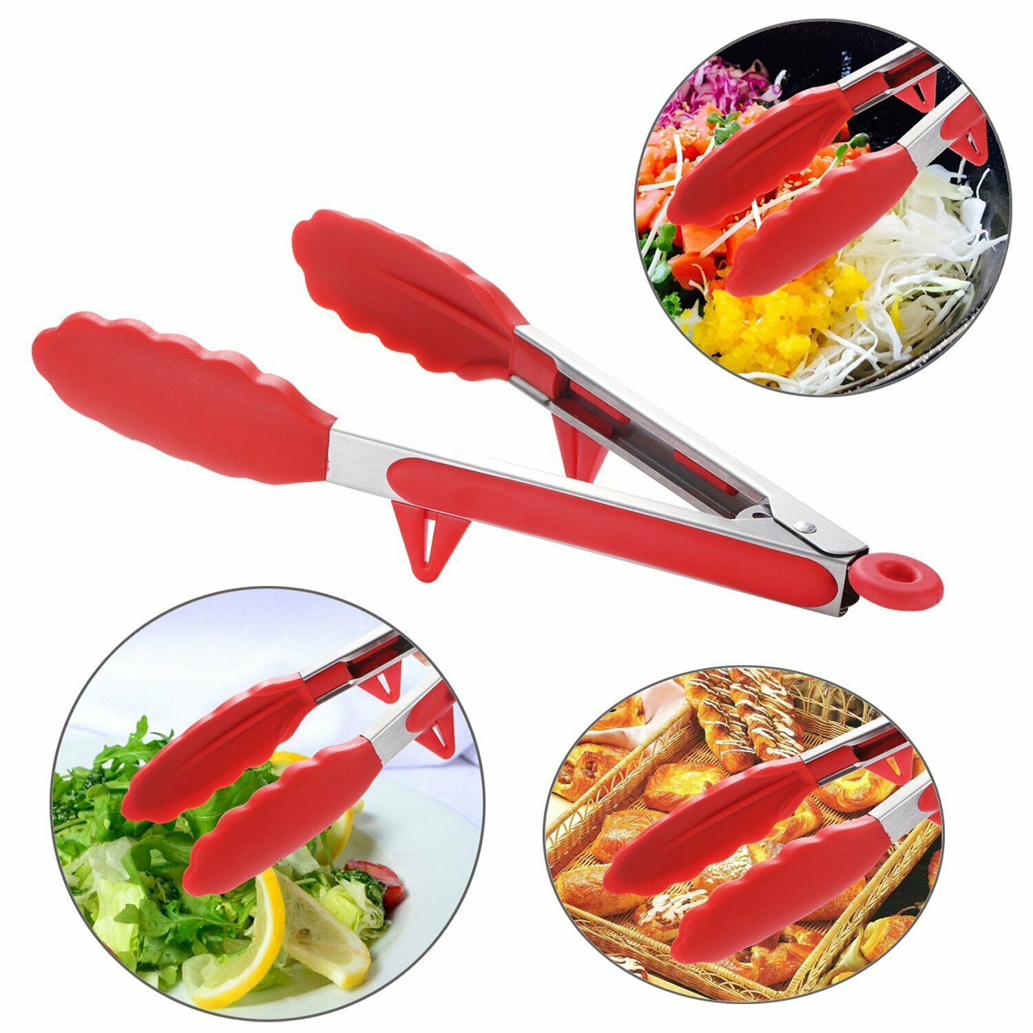 Kitchen Tong with Built-in Stand Food Tongs Set of 2