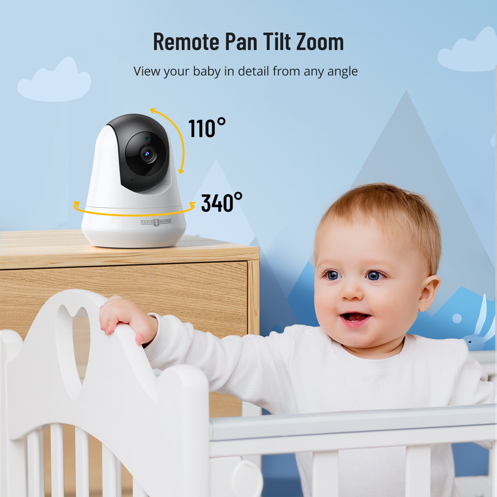 Paris Rh?ne 720P HD Baby Monitor IH003, Wide-Angle Monitoring,5 inch Display