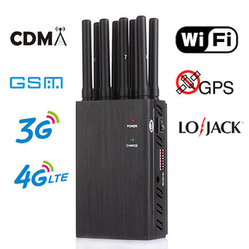 8 Bands Portable WiFi Jammer Mobile Phone Jammer GPS Anti Tracking