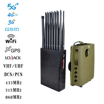 16-Band Handheld High Performance 5G Cell Phone Jammer GPS Wi-Fi LOJACK Blocker