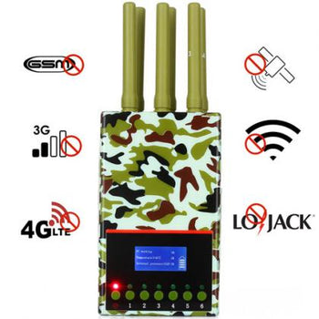 6 Antennas Handheld GSM 3G 4G Phone Jammers Disturb GPS Lojack WIFI Signal Bands