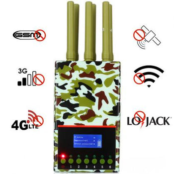 6 根天线手持 GSM 3G 4G 电话干扰器干扰 GPS Lojack WIFI 信号带