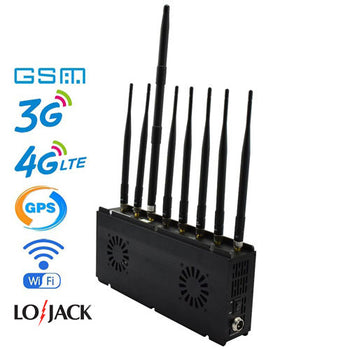 8 Antennas High Power Desktop Mobile Jammers GPS WIFI Blocker