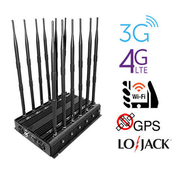 12 Antennas 2G 3G 4G Signal Jammer For WiFi GPS LOJACK 30Watt