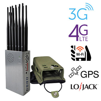 12 根天线为便携式手机信号屏蔽器 LOJACK GPS Wi-Fi 射频信号屏蔽器供电