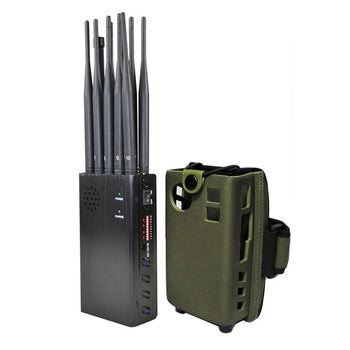 10 Bands Portable High Power Cell Phone Jammer Jamming GPS WiFi 4G