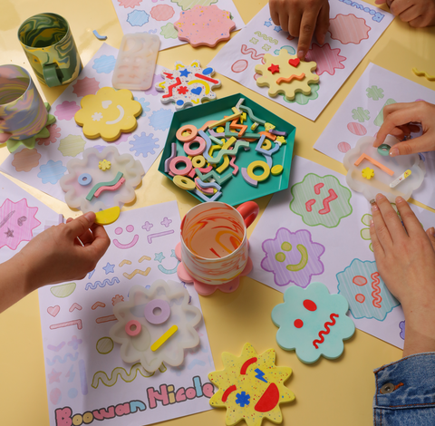 Molde de silicona para posavasos Emoji de Jemonite de hormigón