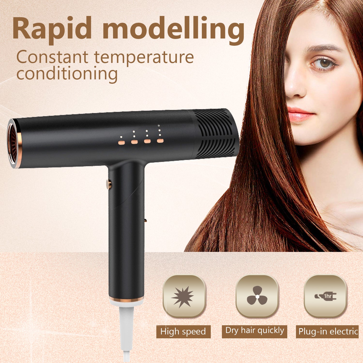 ions brushless motor foldable hair dryer