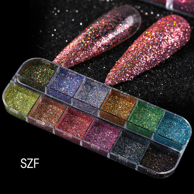 Hot Sale Mirror Powder DIY Holographic Nail Art Polish Chrome Nails Glitter Powder Decoration